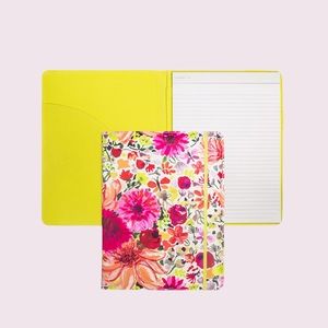 Kate Spade New York Floral Leatherette Notepad Folio, Dahlia